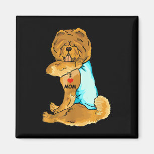 Imán Amo a Mamá Tattoo Chow Mamá Perro Mujeres Amante