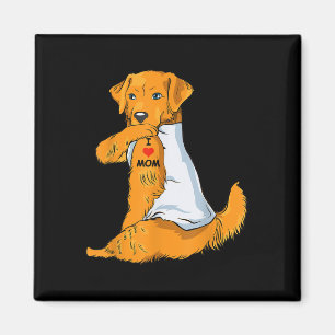 Imán Amo A Mamá Tattoo Golden Retriever Mom Dog Lover W
