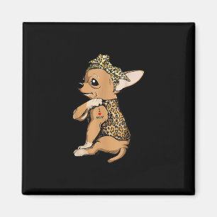 Imán Amo A Mamá Tattoo Gracioso Perro Chihuahua Con Ban