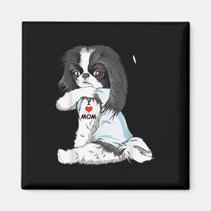 Imán Amo A Mamá Tattoo Japonesa Chin Mom Perro Lover