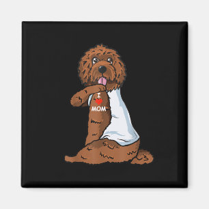 Imán Amo a Mamá Tattoo Labradoodle Mamá Perro Mujeres a