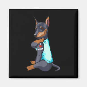 Imán Amo a Mamá Tattoo Ministra Pinscher Mamá Perro Lov
