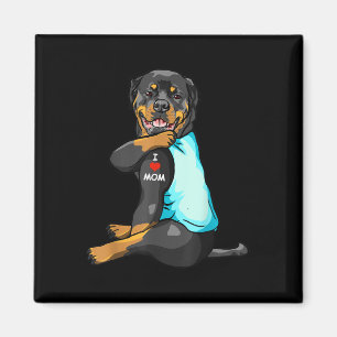Imán Amo a Mamá Tattoo Rottweiler Mamá Perro Mujeres am