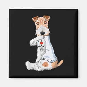 Imán Amo A Mamá Tattoo Wire Fox Terrier Mamá Perro Love