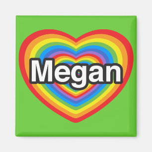 Imán Amo a Megan. Te amo Megan. Corazón