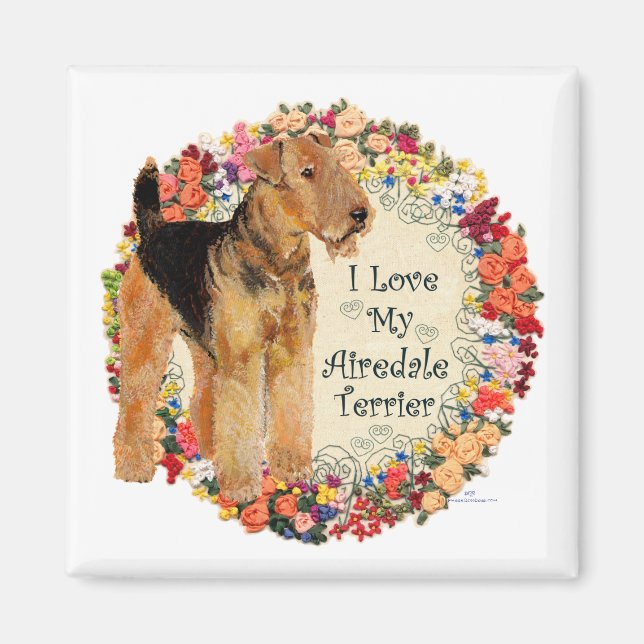 Imán Amo a mi Airedale (Frente)