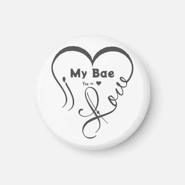 Imán Amo a mi Bae • Tú = ♥ (Frente)