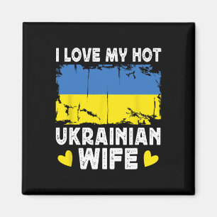 Imán Amo a mi caliente esposa ucraniana Esposas Bandera