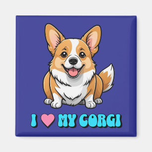 Imán Amo a mi Corgi