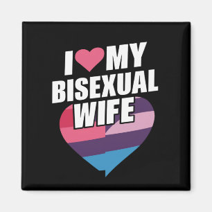 Imán Amo a mi esposa bisexual Orgullo Bi Bandera bisexu