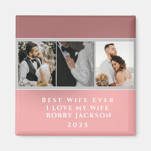 Imán Amo A Mi Esposa Personalizada 3 Fotos
