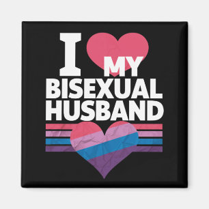 Imán Amo a mi esposo bisexual Orgullo Bi Bandera Bisexu