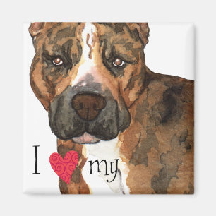 Imán Amo a mi estadounidense Staffordshire Terrier