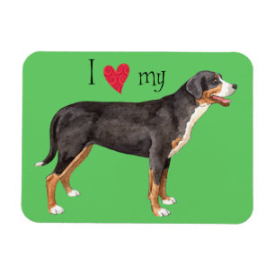 Imán Amo a mi gran perro de montaña suizo