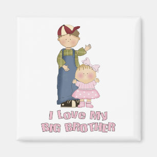 Imán Amo a mi hermano mayor, niño y niña pequeña