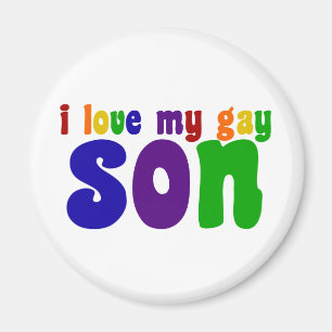 Imán Amo a mi hijo gay, mamá arcoiris retro