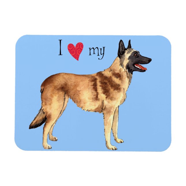 Imán Amo a mi malinois belga (Horizontal)