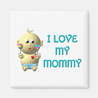 Imán Amo a mi mamá Bouncing Baby with Heart & Rattles