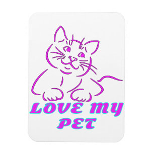 IMÁN AMO A MI MASCOTA DE CUTE ROSA CAT