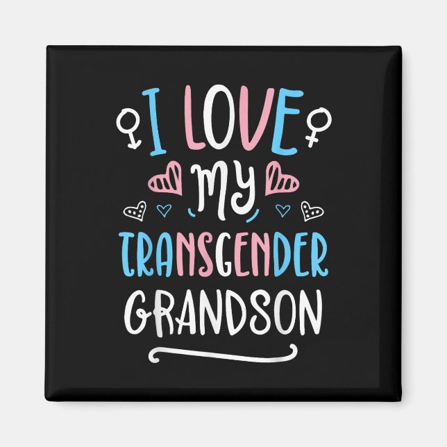 Imán Amo a mi nieto transgénero Orgullo trans LGBT Fl (Frente)