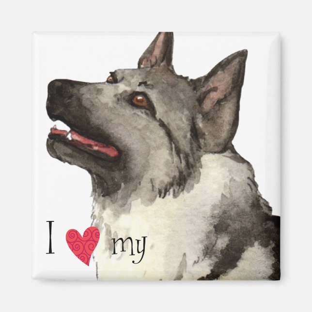 Imán Amo a mi noruego Elkhound (Frente)
