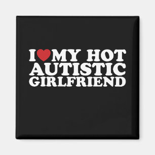 Imán Amo a mi novia autista caliente GF Autismo Corazón