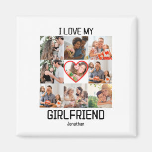 Imán Amo a mi novia Collage de 9 fotos personalizadas