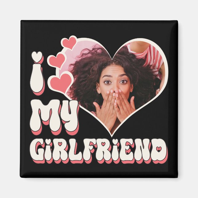 Imán Amo a mi novia Personalizado Black (Frente)