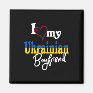 Imán Amo a mi novio ucraniano regalo coincidente Ucrani
