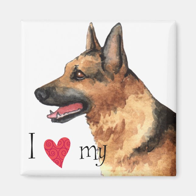 Imán Amo a mi Pastor Alemán (Frente)