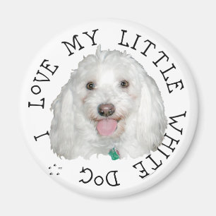 Imán Amo a mi pequeño perro blanco (rescatado)