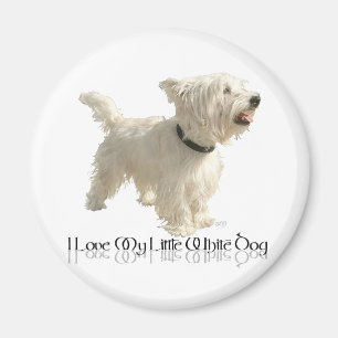 Imán Amo a mi pequeño perro blanco - Westie