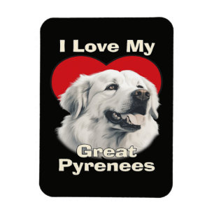 Imán Amo a mi perro Gran Pirineo
