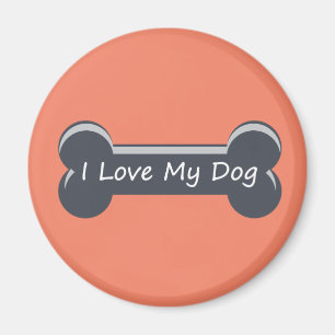 Imán Amo A Mi Perro Hueso de perro