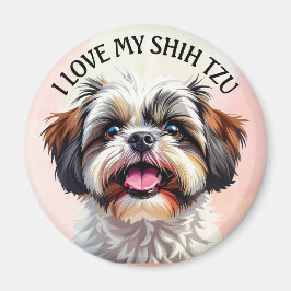 Imán Amo A Mi Perro Shih Tzu Puppy