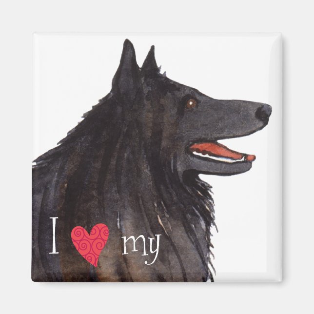 Imán Amo a mi Sheepdog belga (Frente)