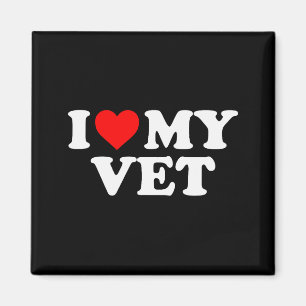 Imán Amo a mi veterinario - Corazón Rojo