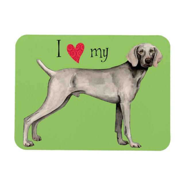 Imán Amo a mi Weimaraner (Horizontal)
