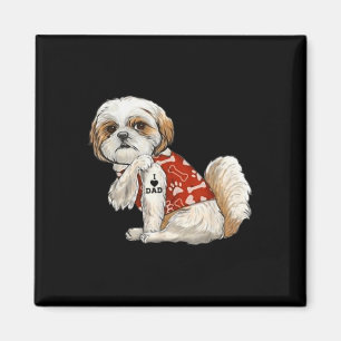 Imán Amo a papá Tattoo Shih Tzu Dad Funny Fathers Day G