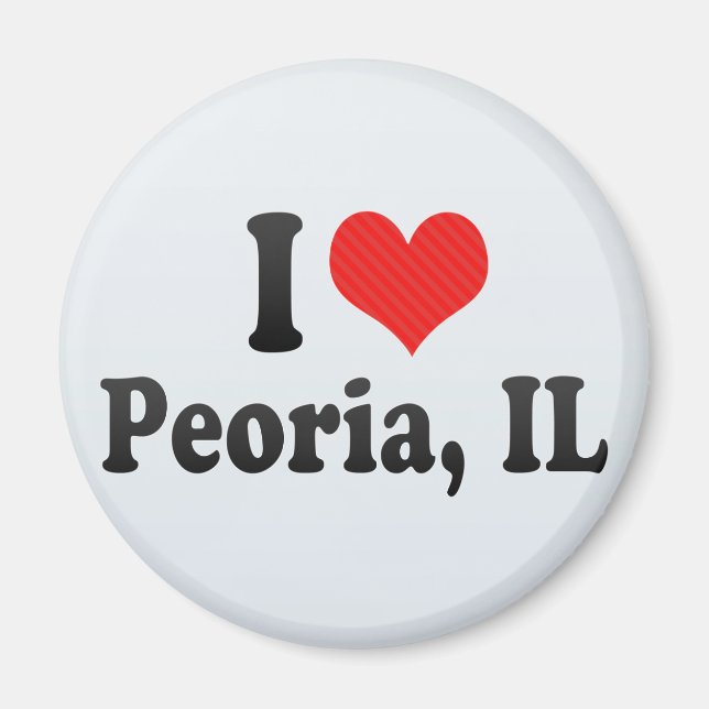 Imán Amo a Peoria, IL (Frente)
