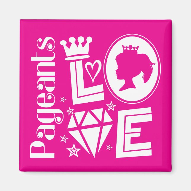 Imán Amo a princesa de concurso rosa - Concursos de bel (Frente)