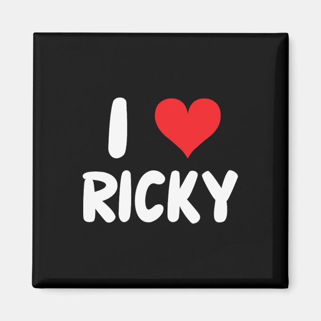 Imán Amo a Ricky - Corazón - Nombre  (Frente)