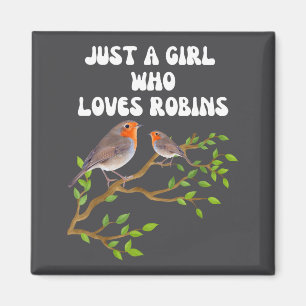 Imán Amo a Robins Amante de las Aves Regalo Colorido