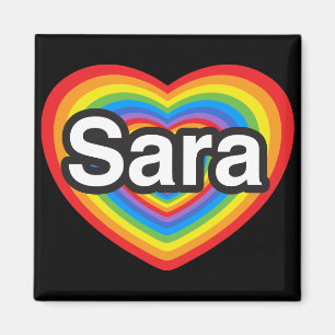 Imán Amo a Sara. Te amo Sara. Corazón