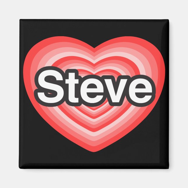 Imán Amo a Steve. Te amo Steve. Corazón (Frente)