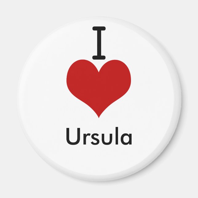 Imán Amo a Ursula (corazón) (Frente)
