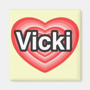 Imán Amo a Vicki. Te amo Vicki. Corazón