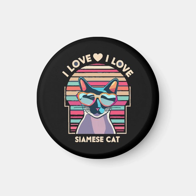 Imán Amo al gato siamés (Frente)
