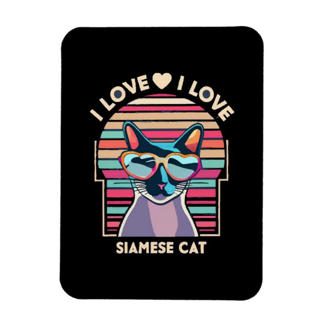 Imán Amo al gato siamés (Vertical)