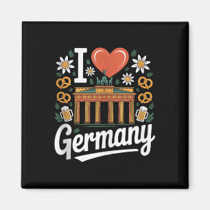 Imán Amo Alemania Bratwurst Pretzel Beer Tank Top